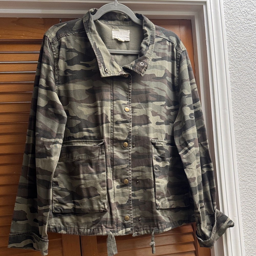 Caslon Camouflage Front Pocket Utility Jacket